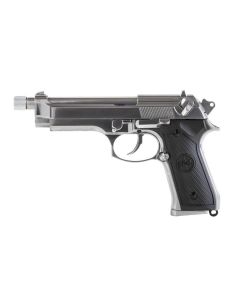 Pistolet GBB SR92 z tłumikiem - srebrny