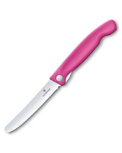 Nóż składany kuchenny Victorinox Pink - ząbkowany z zaokrąglonym czubkiem
