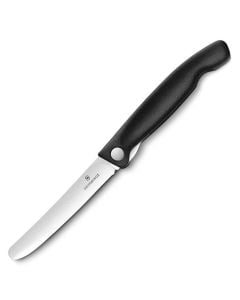 Nóż składany kuchenny Victorinox Black - gładkie ostrze z zaokrąglonym czubkiem