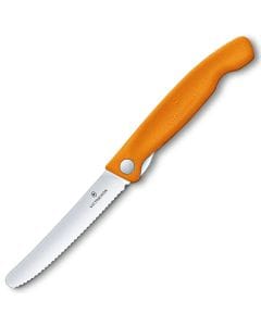 Nóż składany kuchenny Victorinox Orange - ząbkowany z zaokrąglonym czubkiem