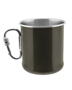 Сталева чашка Mil-Tec з карабіном 250 мл - Olive