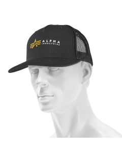 Czapka z daszkiem Alpha Industries Label Trucker cap - Black