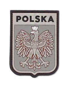 Naszywka 101 Inc. 3D Polska herb - szara