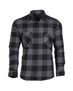 Koszula Mil-Tec Flannel Shirt Light Longsleeve - Black/Gray 