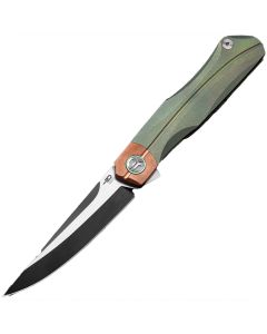 Складаний ніж Bestech Knives Thyra - Two-Tone Blade/Green Titanium