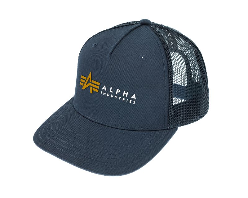 Czapka z daszkiem Alpha Industries Label Trucker cap - Rep Blue - cena i  opinie - sklep