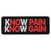 Naszywka PVC GFC Tactical Know Pain Know Gain - Czarna/Czerwona